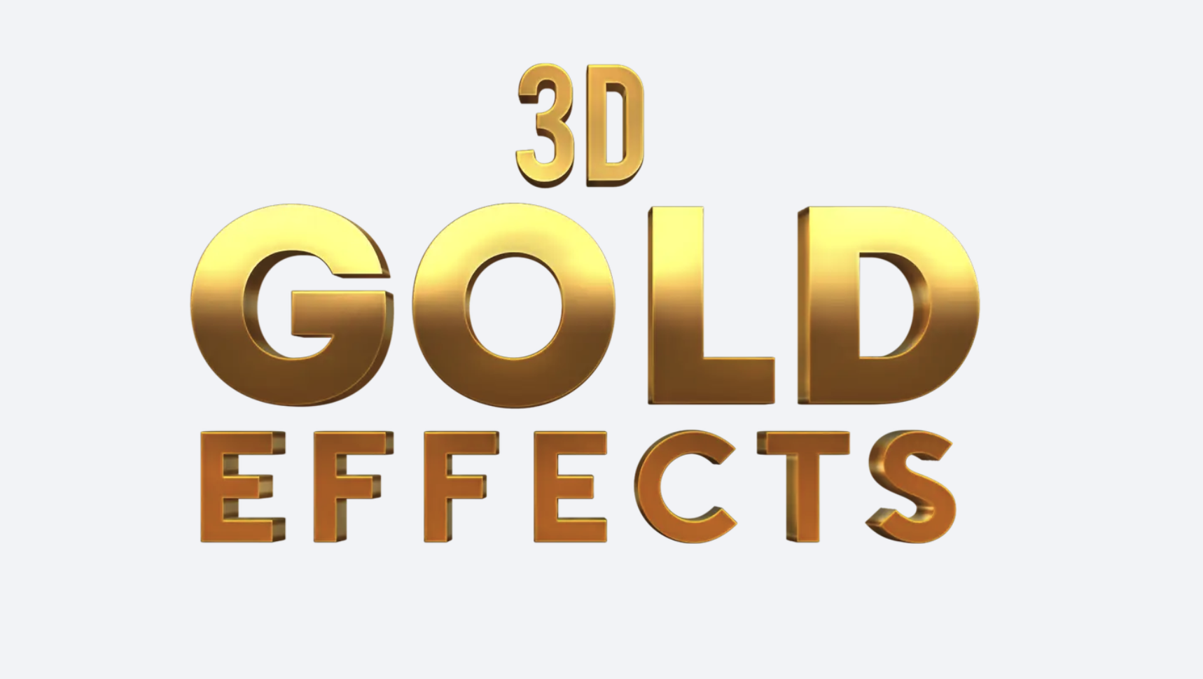 黄金质感3D立体字体样机模版设计素材,PSD样式。