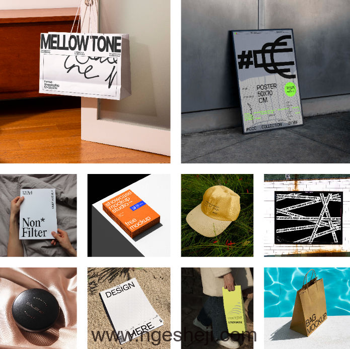 小众文创 PS 样机素材 46 款 咖啡杯纸袋书籍 T 恤 智能分层可编辑