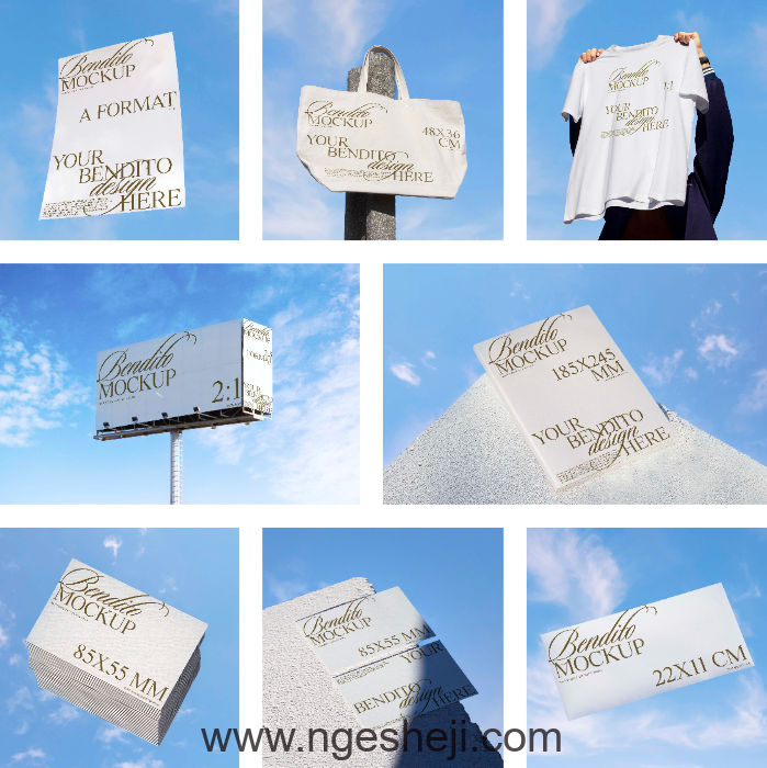 13 款高级品牌 PS 样机模板 购物袋手机 A4 名片 T 恤文创智能贴图设计素材